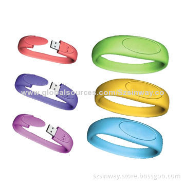 Bracelet USB Flash Drives, 10-year Data Retention, Available in Various Sizes
